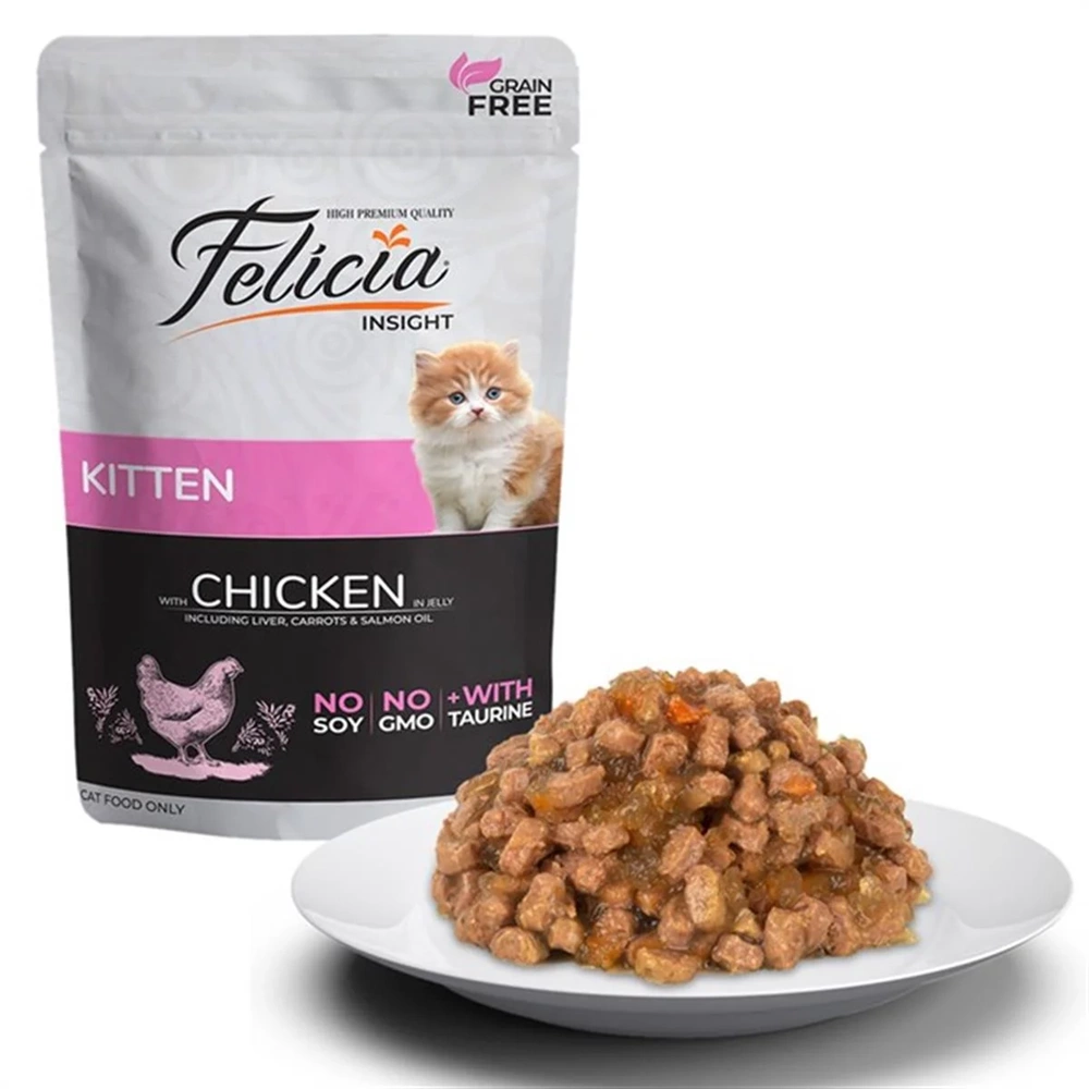 Felicia Tavuklu Tahılsız 85 gr Yavru Pouch Konserve Yaş Mama