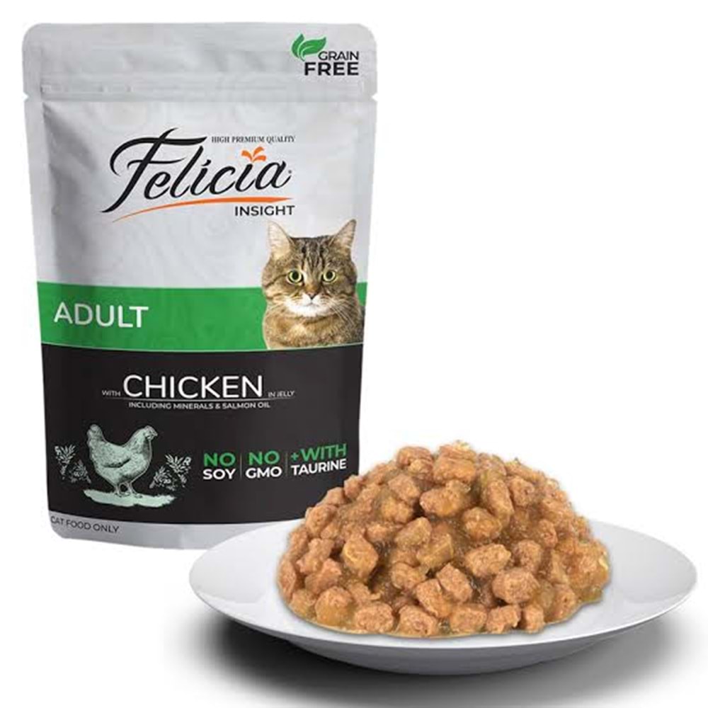 Felicia Tavuklu Tahılsız 85 gr Yetişkin Pouch Konserve Yaş Mama