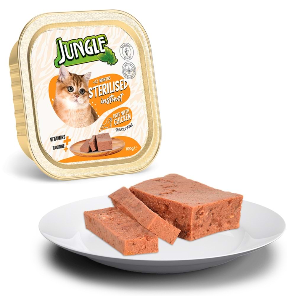 Jungle Pate Sterilised Tavuklu Kısırlaştırılmış Kedi Konserve 100 Gr