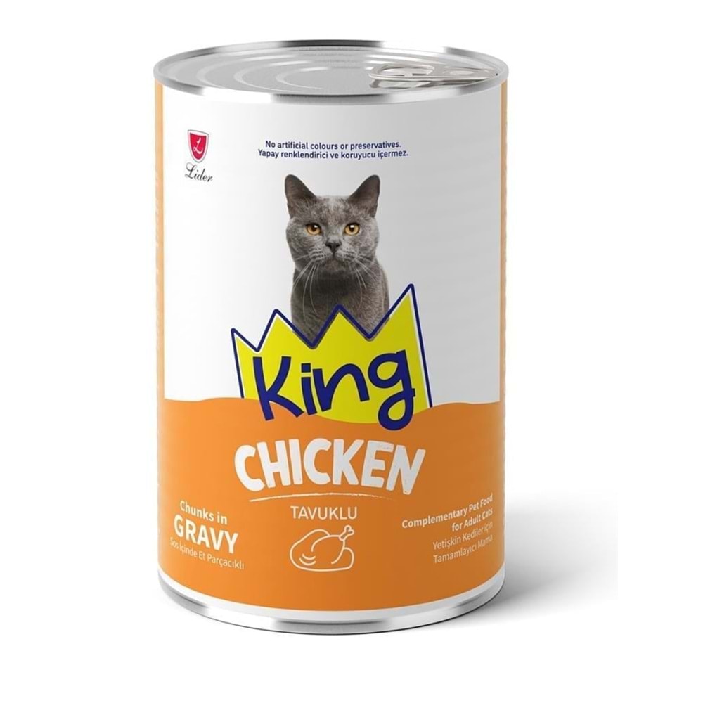 King Tavuklu Yetişkin Kedi Konserve Yaş Mama 400g