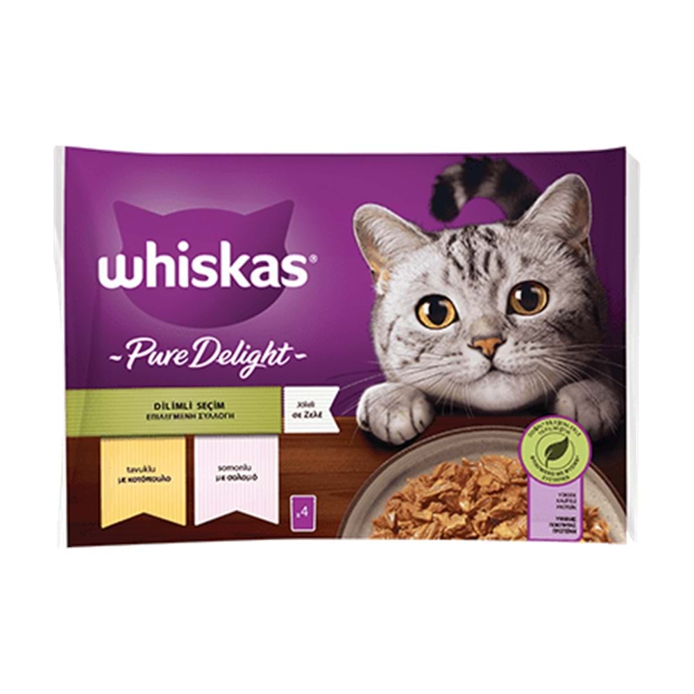 Whiskas Pure Delight Dilimli Seçim 4lü Pouch Yaş Kedi Maması