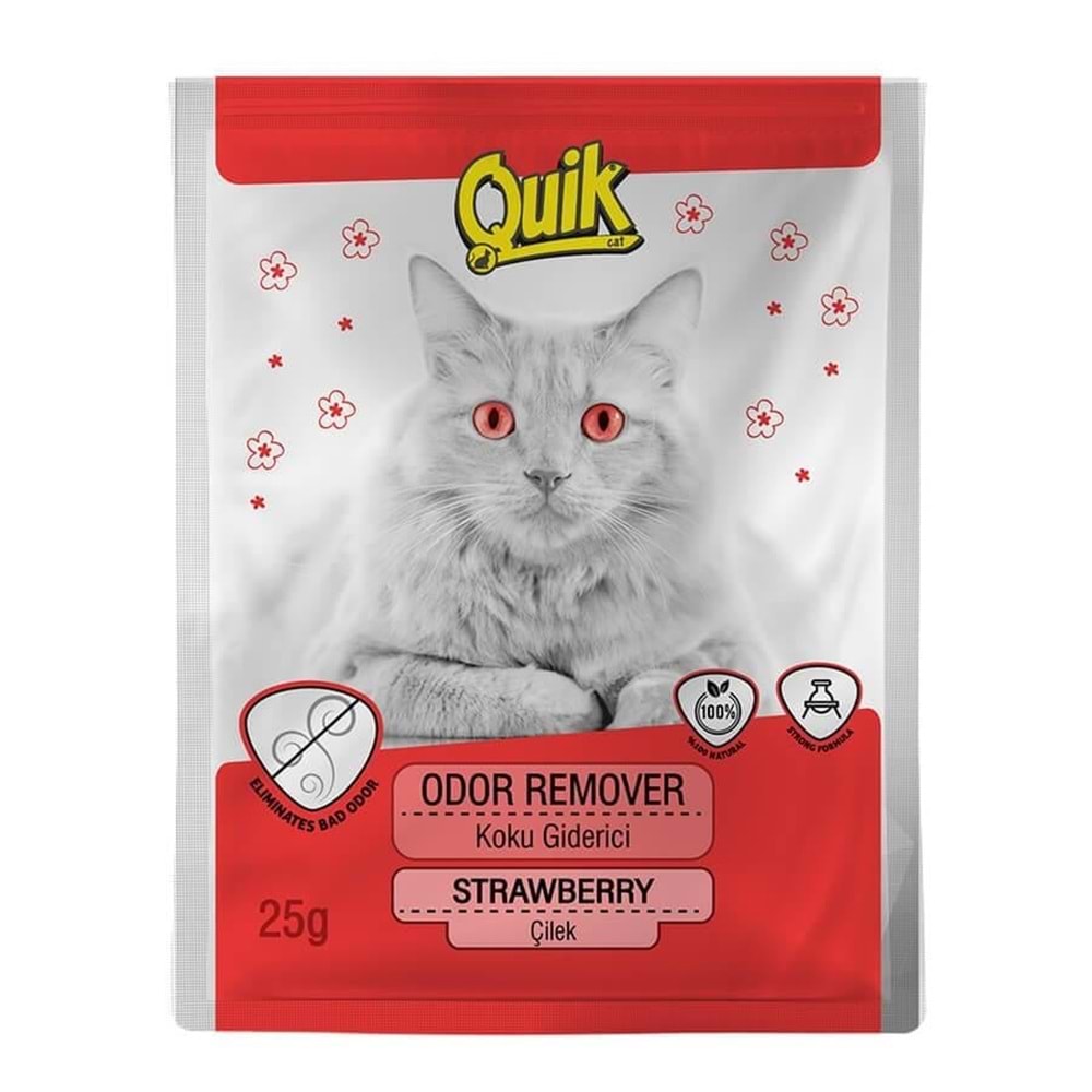 Quik Çilek Kokulu Kedi Kumu Koku Giderici 25 gr