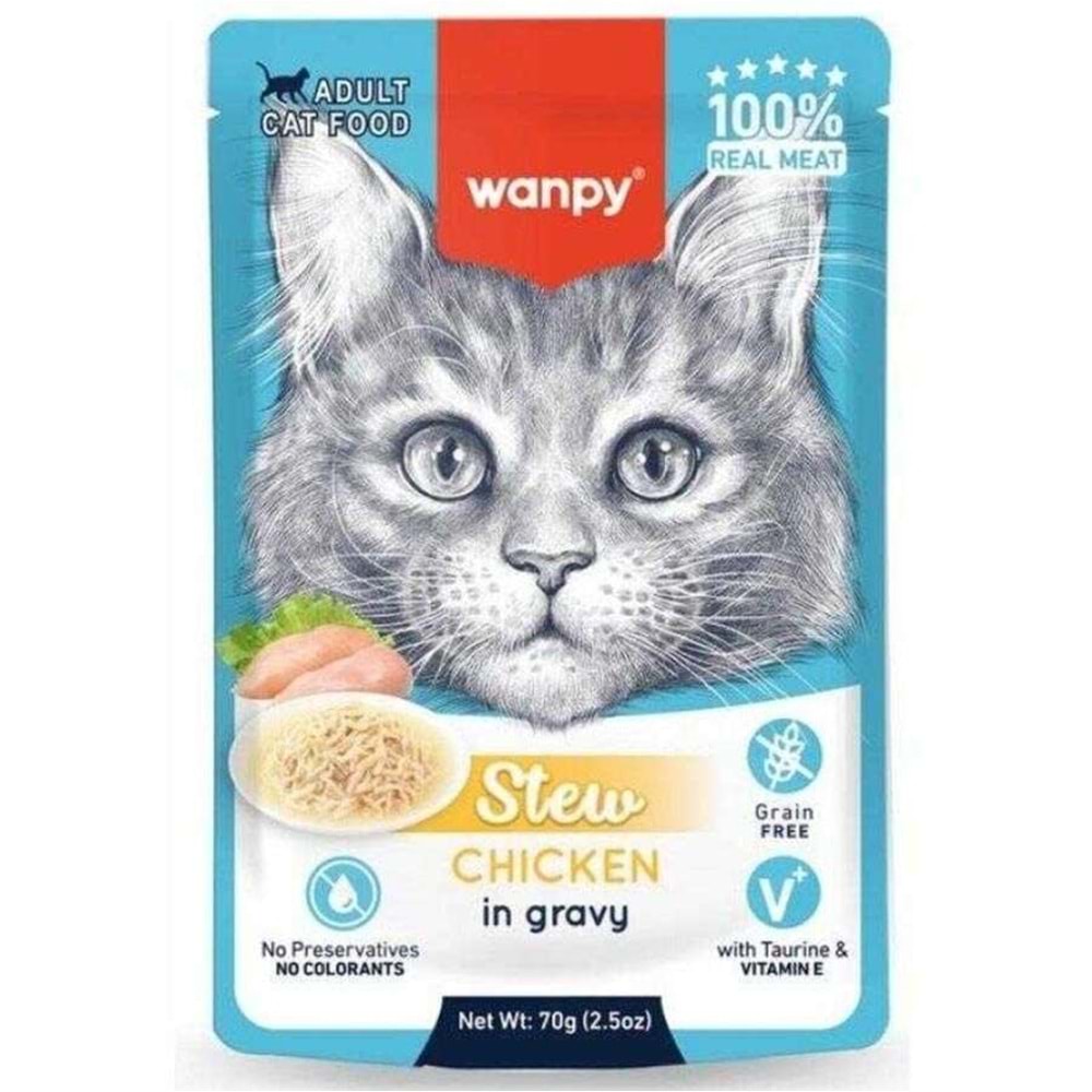 Wanpy Tavuklu Pouch 70g Konserve Yaş Kedi Maması