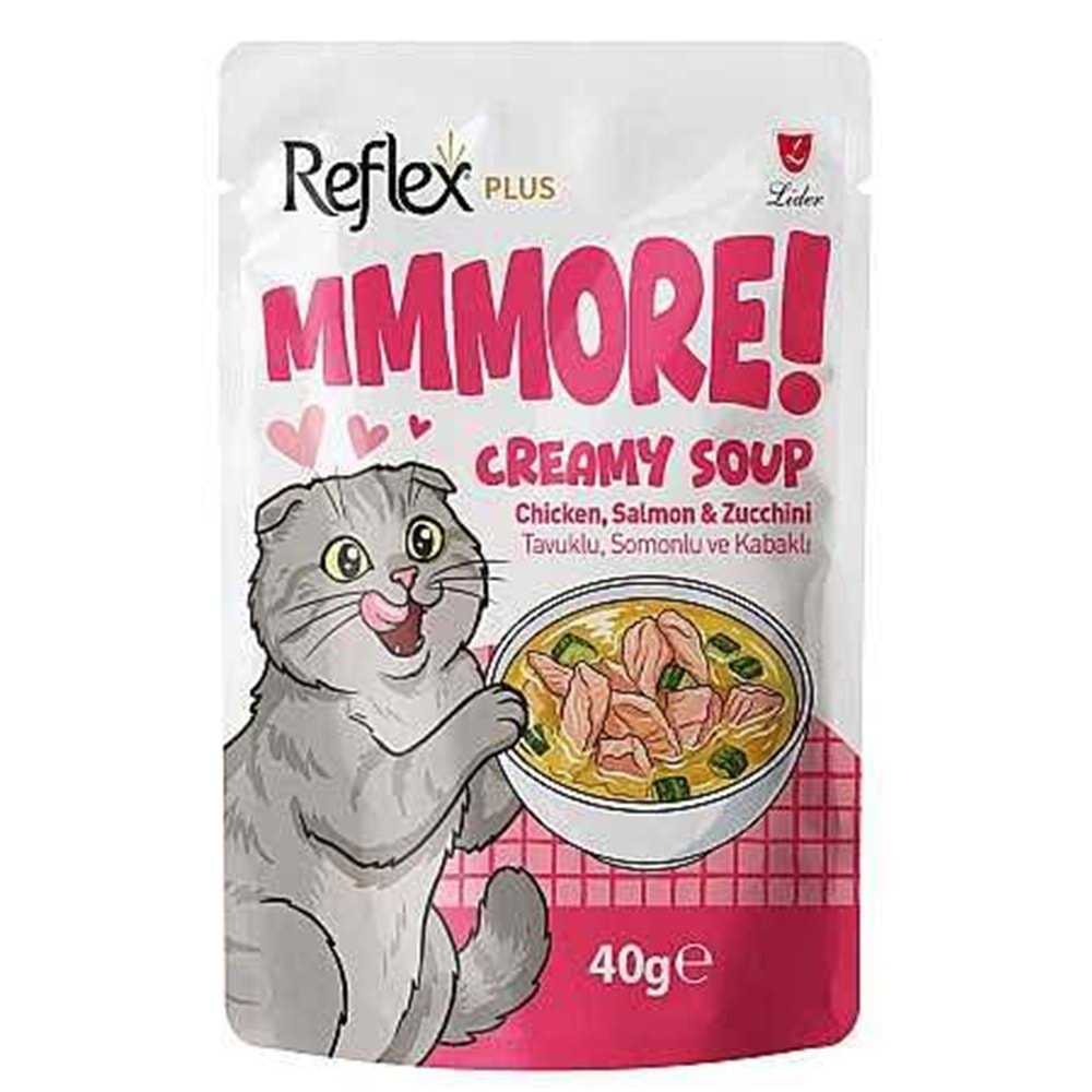 Reflex MMMore Tavuklu & Somonlu & Kabaklı Krema Çorbası Kedi Ödül Maması 40gr