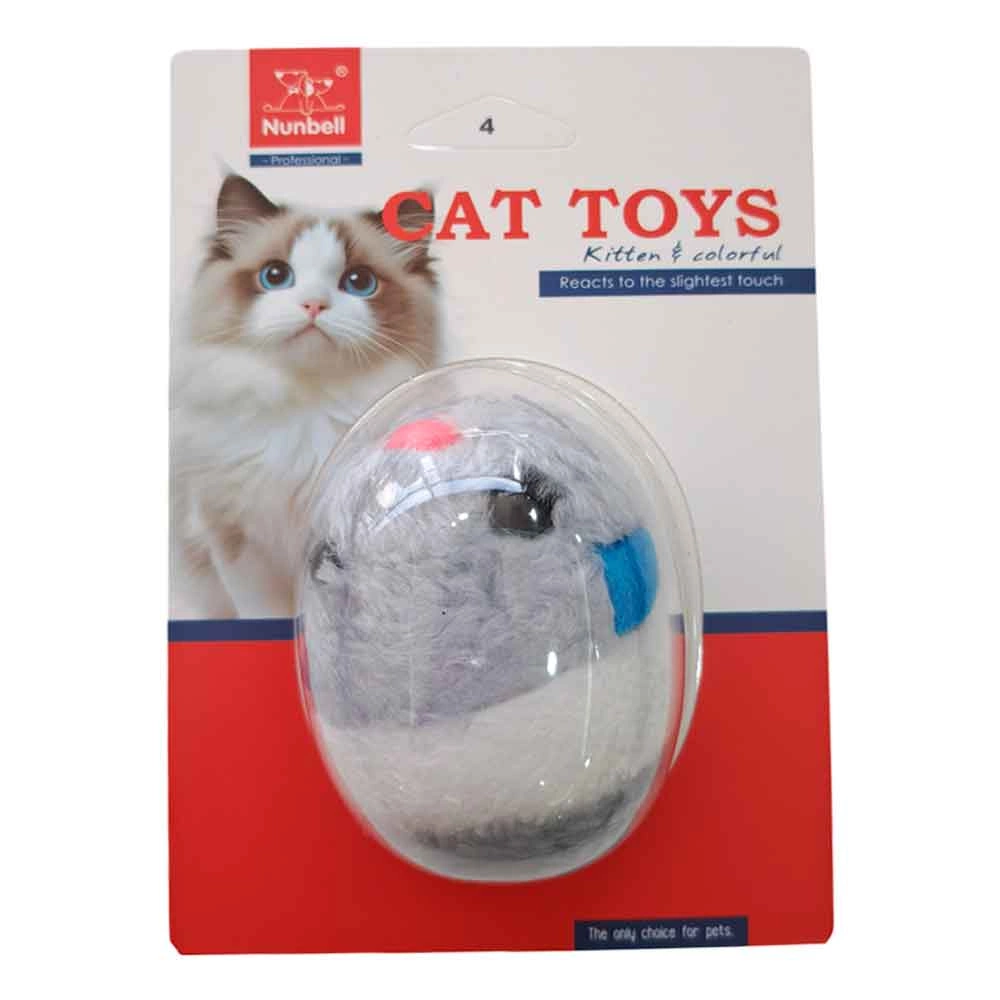 Nunbell Çek Bırak Titreşimli Çizgili Peluş Fare Kedi Oyuncağı