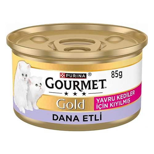 Purina Gourmet Gold Kitten Yavru Dana Etli Kıyılmış Kedi Konserve Yaş Mama 85g