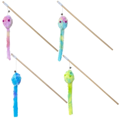 Eastland Ahşap Saplı Peluş Fareli Kedi Oltası 40 cm
