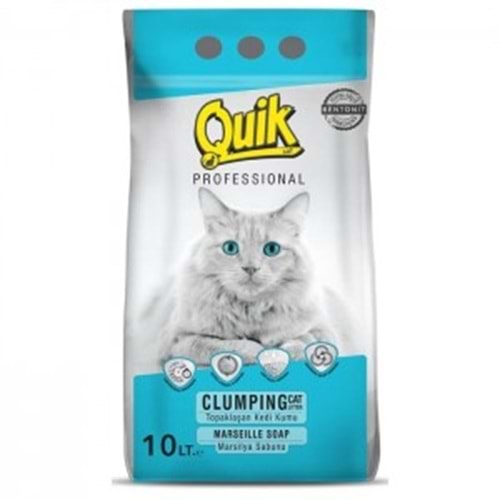 Quik 10 Lt Marsilya Sabunlu Bentonit Topaklaşan Kedi Kumu
