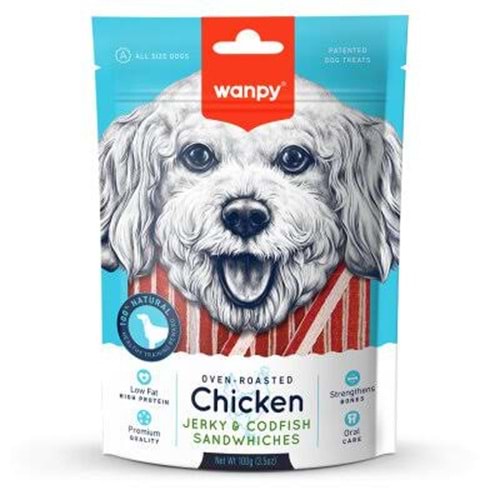 Wanpy Tavuklu & Morina Balıklı 100g Köpek Ödül Maması