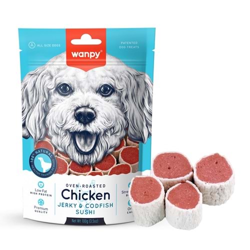 Wanpy Tavuklu & Morina Balıklı 100 Gr Köpek Ödül Maması