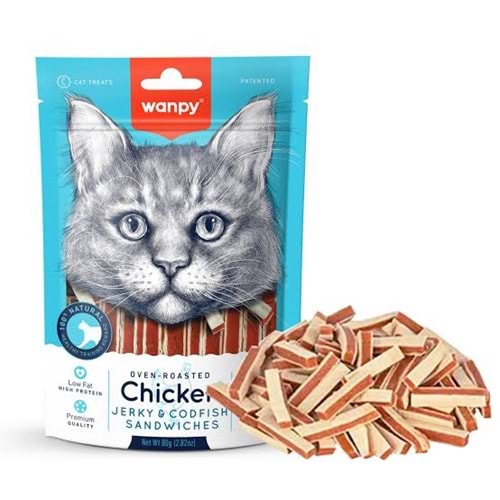 Wanpy Tavuklu & Morina Balıklı 80g Kedi Ödül Maması