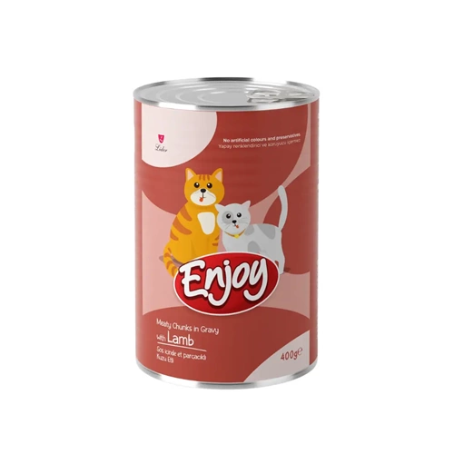 Enjoy Kuzu Etli Yetişkin Kedi Konserve Yaş Mama 400g