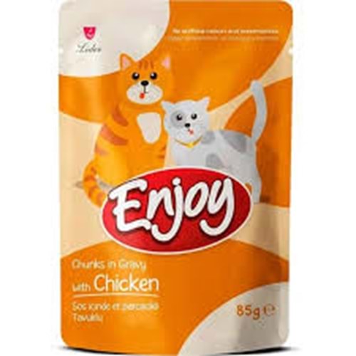 Enjoy Tavuklu Pouch Kedi Konserve Yaş Mama 85gr