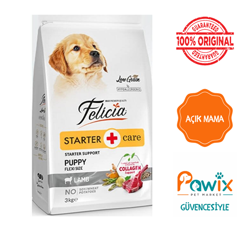Açık 1 kg Felicia Starter Care Kolejenli Hypoallergenic Az Tahıllı Yavru Köpek Maması