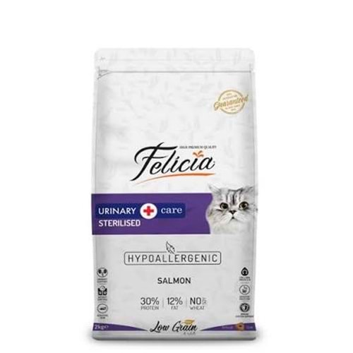 Felicia 2 Kg Sterilised Somonlu Kolejenli Hypoallergenic Kısırlaştırılmış Az Tahıllı Kedi Maması