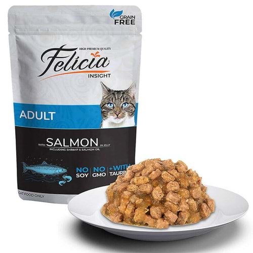 Felicia Somonlu Tahılsız 85 gr Yetişkin Pouch Konserve Yaş Mama