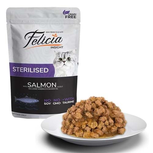 Felicia Sterilised Somonlu Tahılsız 85 gr Kısırlaştırılmış Kedi Pouch Konserve Yaş Mama