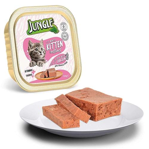 Jungle Pate Kitten Sütlü & Tavuklu Yavru Kedi Konserve 100 Gr