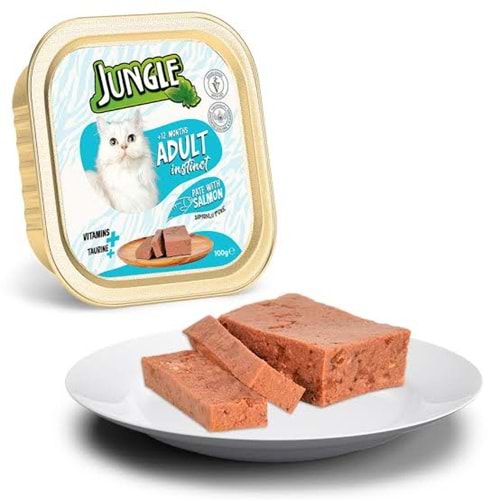 Jungle Pate Ezme Somonlu Yetişkin Kedi Konserve 100 Gr