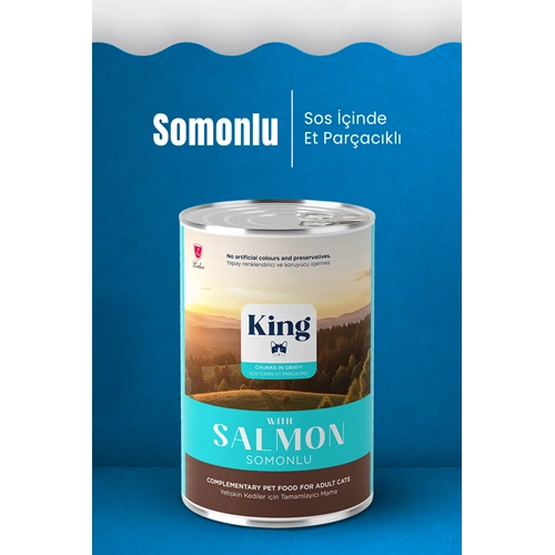 King Somonlu Yetişkin Kedi Konserve Yaş Mama 400g