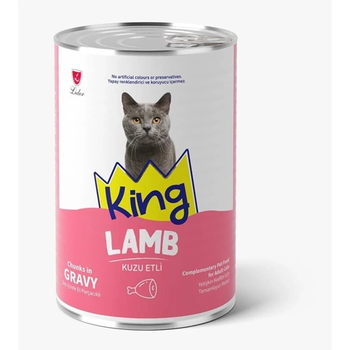 King Kuzu Etli Yetişkin Kedi Konserve Yaş Mama 400g