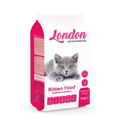 London Tavuk & Balıklı Yavru Kedi Maması 15 kg