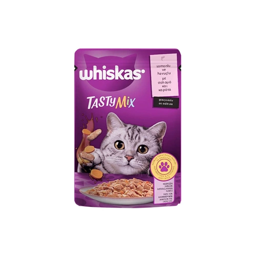 Whiskas Somonlu ve Havuçlu Pouch Yaş Kedi Maması 85gr Tasty Mix