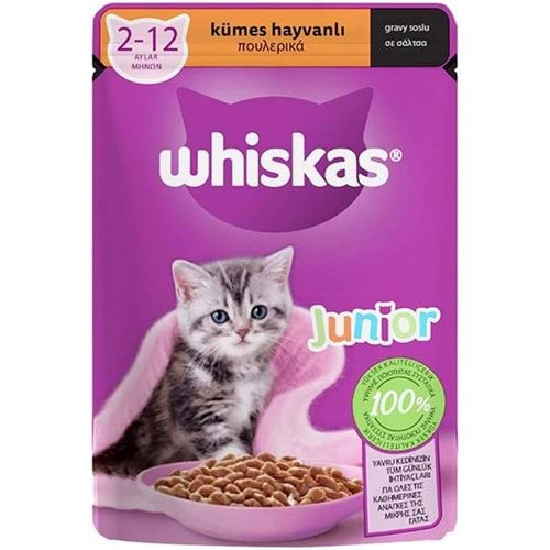 Whiskas Junior Tavuklu Pouch Yaş Yavru Kedi Maması 85gr
