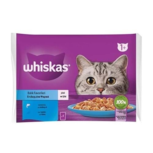 Whiskas Favori Balıklar 4lü Pouch Yaş Kedi Maması