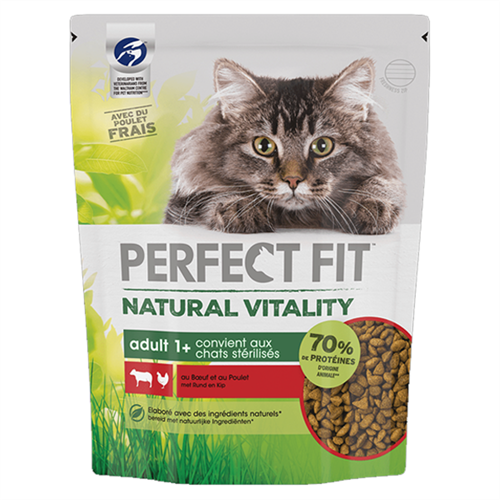 Perfect Fit Natural Vitality Sığır & Tavuk Yetişkin Kedi Maması 1 kg