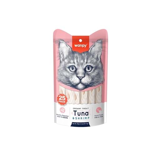Wanpy 25li Ton Balıklı & Karidesli Sıvı Krema Kedi Ödül 25*14g