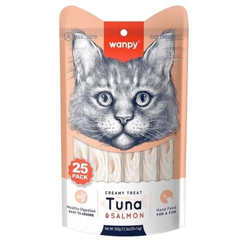 Wanpy 25li Ton Balıklı & Somonlu Sıvı Krema Kedi Ödül 25*14g