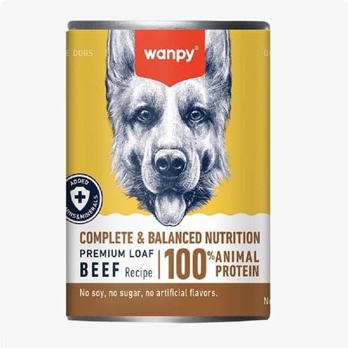 Wanpy Kuzu Etli 375g Tahılsız Konserve Köpek Maması Skin & Coat