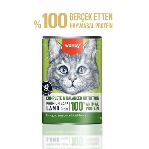 Wanpy Kuzu Etli 375g Tahılsız Konserve Kedi Maması Skin & Coat