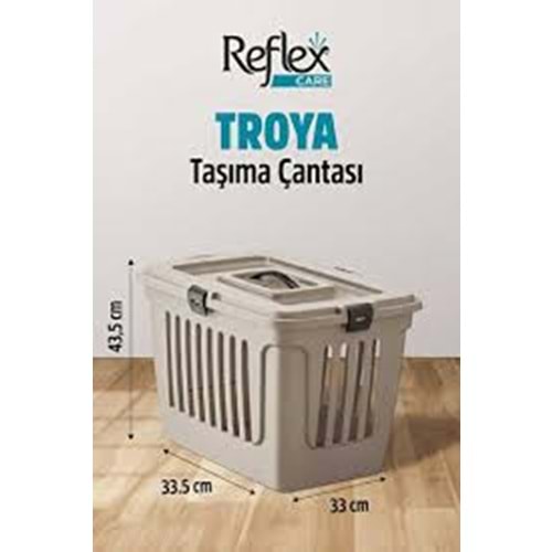 Reflex Troya Bej Üstten Açılır Kedi Köpek Taşıma Çantası Box 35L 495x335x330mm