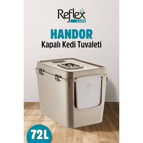 Reflex Handor Kapalı Kedi Tuvaleti Bej 72L 575x390x435mm