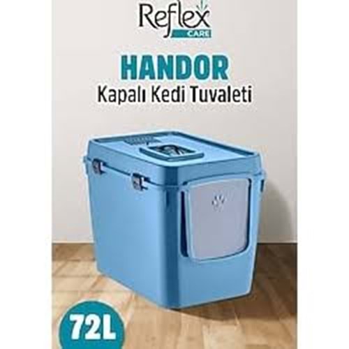 Reflex Handor Kapalı Kedi Tuvaleti Navy 72L 575x390x435mm