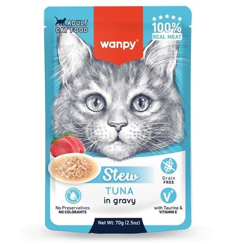 Wanpy Ton Balıklı Pouch 70g Konserve Yaş Kedi Maması