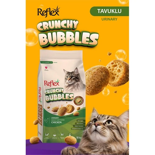 Reflex Crunchy Bubbles Urinary Tavuklu Kedi Maması 10kg