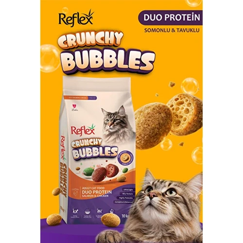 Reflex Crunchy Bubbles Kısırlaştırılmış Somonlu Kedi Maması 10kg