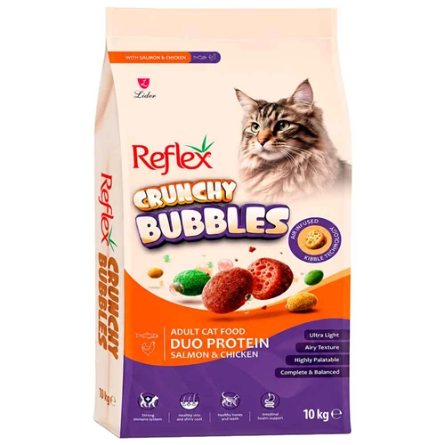 Reflex Crunchy Bubbles Duo Pro Somonlu & Tavuklu Kedi Maması 10 kg