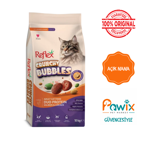 Açık 500 gr Reflex Crunchy Bubbles Duo Pro Somonlu & Tavuklu Kedi Maması