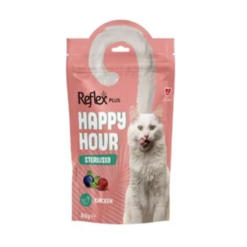 Reflex Happy Hour Sterilised Tavuklu & Yaban Mersinli Kedi Ödül Maması 60gr