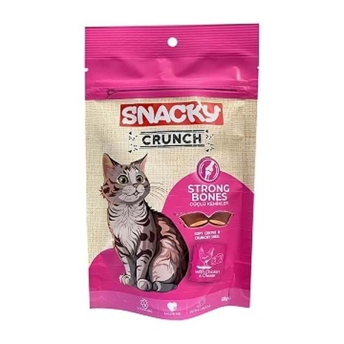 Snacky Crunch Güçlü Kemikler Tavuklu & Peynirli 60g Kedi Ödül Maması