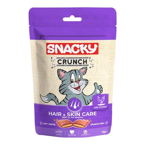 Snacky Crunch Deri Ve Tüy Bakımı Tavuklu 60g Kedi Ödül Maması
