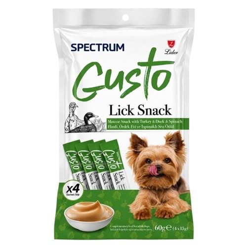 Spectrum Gusto Hindili Ördekli Ispanaklı Sıvı Köpek Ödül Maması 60gr