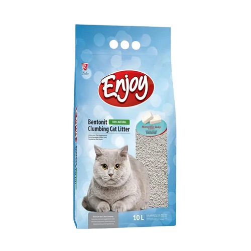 Enjoy Marsiya Sabunu Kokulu Topaklaşan Bentonit Kedi Kumu 10 Lt